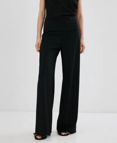 MANGO WOMEN'S ELASTIC WAIST STRAIGHT-FIT PANTS