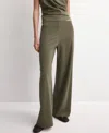 Mango Pull-on Straight Leg Pants In Green