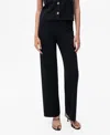Mango Straight Leg Knit Pants In Black