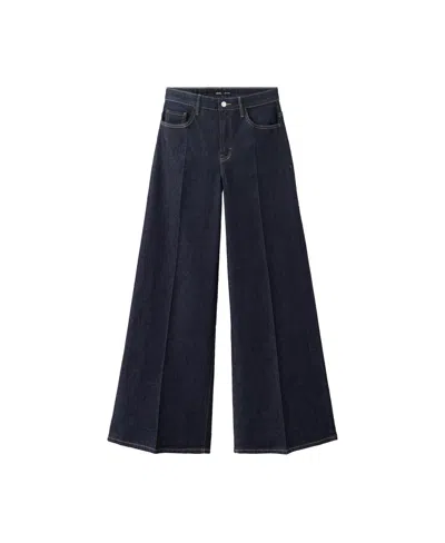 Mango Women's Elise High-waisted Wide-leg Jeans In Open Blue