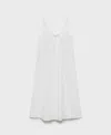 Mango Embroidered Cotton Nightgown In Neutral