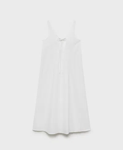 Mango Women's Embroidered Cotton Nightgown