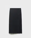 Mango Women's Embroidered Cotton Skirt In Black