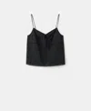 Mango Embroidered Cotton Top In Black