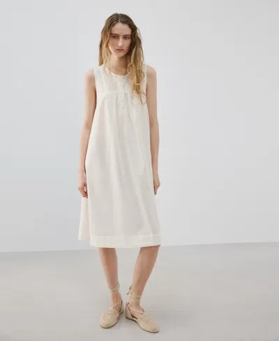 Mango Women's Embroidered Detail Cotton Nightdress In White
