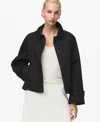 Mango Women's Epaulettes Detail Short Oversized Trench Coat In Black