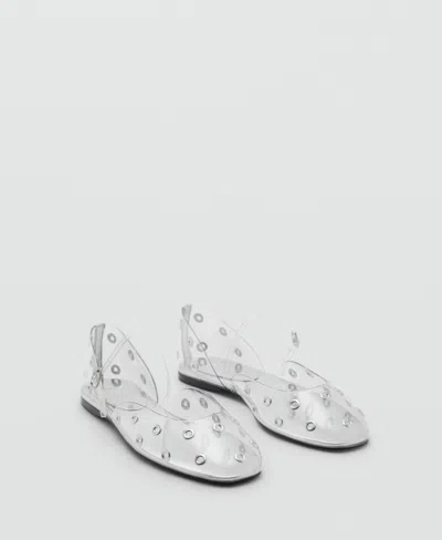 Mango Women's Eyelets Vinyl Shoes In Silver