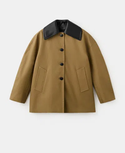 Mango Women's Faux Leather Effect Trench Coat In Brown