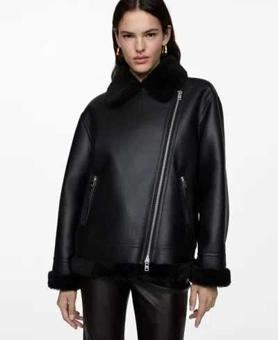 MANGO WOMEN'S FAUX SHEARLING-LINED JACKET