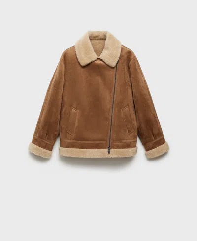 MANGO WOMEN'S FAUX SHEARLING-LINED JACKET 