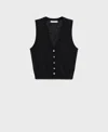 Mango Women's Fine Knit Buttoned Sweater Vest In Black