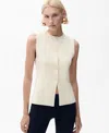Mango Matilda Knit Vest In Ecru