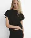 Mango Short Sleeve Sweater In Black