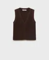 Mango Lightweight Knit Tank Top In Brown