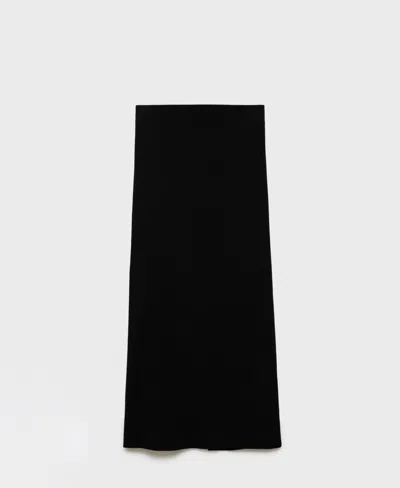 Mango Women's Fine Knit Midi Skirt In Black