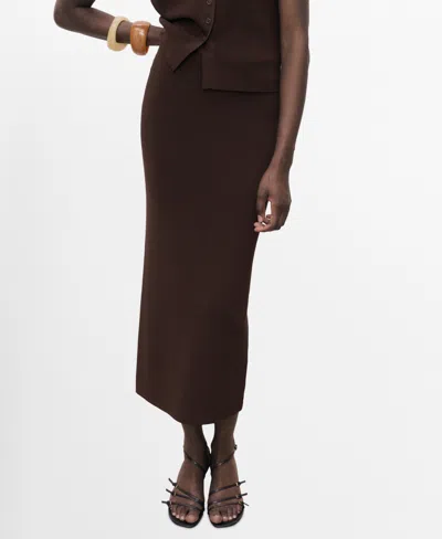MANGO WOMEN'S FINE KNIT MIDI SKIRT
