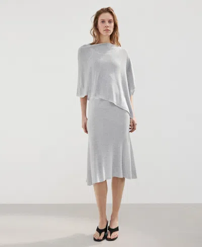 Mango Women's Fine Knit Midi Skirt In Gray