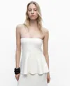 Mango Women's Flared Knitted Skirt In White