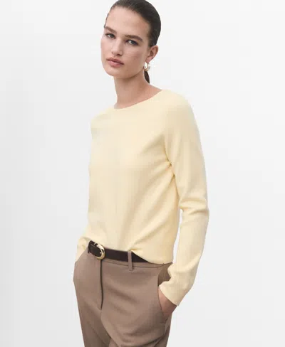 Mango Fine Gauge Crewneck Sweater In Neutral