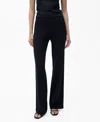 Mango Women's Fine-knit Wide Leg Pants In Blue