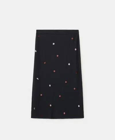 Mango Fine Knit Sequined Skirt In Black