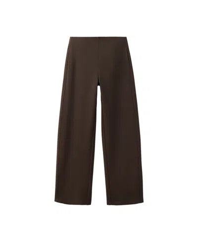 Mango Women's Fine-knit Straight-fit Pants In Brown