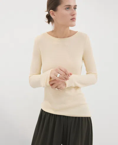 Mango Women's Fine-knit Sweater In White