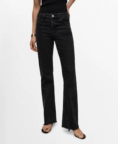 Mango Women's Fiona Flared Mid-rise Jeans In Black