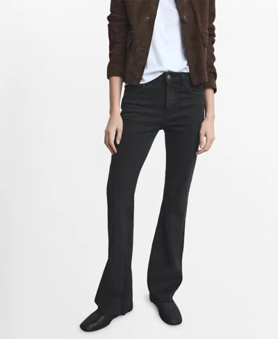 Mango Women's Fiona Flared Mid-rise Jeans In Black