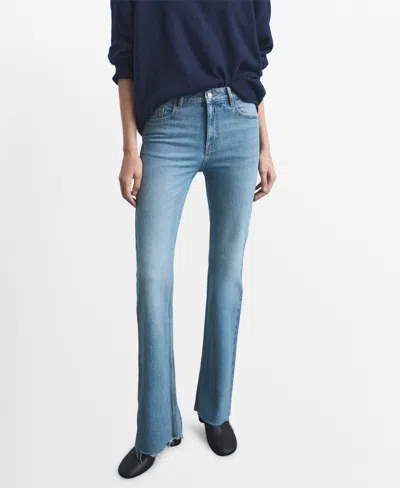 Mango Fiona Flared Mid-rise Jeans In Blue