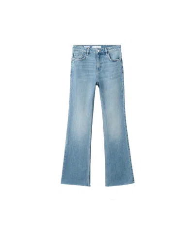 Mango Women's Fiona Mid-rise Flared Jeans In Medium Blue