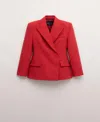Mango Margot Crop Blazer In Red