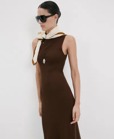 Mango Women's Fitted Midi-dress In Brown