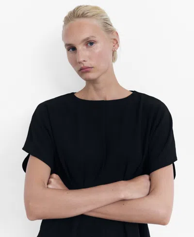 Mango Women's Fitted Peplum Blouse In Black