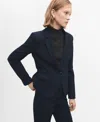 Mango Women's Fitted Suit Blazer In Blue