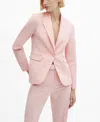 Mango Fitted Suit Blazer In Pink