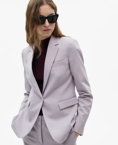Mango Women's Fitted Suit Jacket In Purple