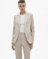 Mango Fitted Suit Blazer In Neutral