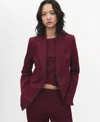 Mango Women's Fitted Suit Jacket In Burgundy