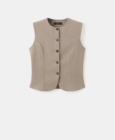 Mango Women's Fitted Suit Waistcoat In Brown