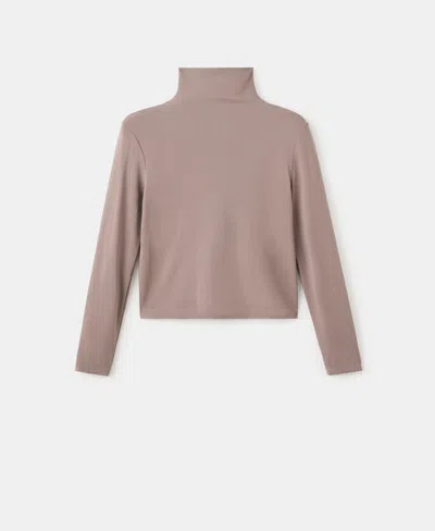 Mango Women's Fitted Turtleneck T-shirt In Pink