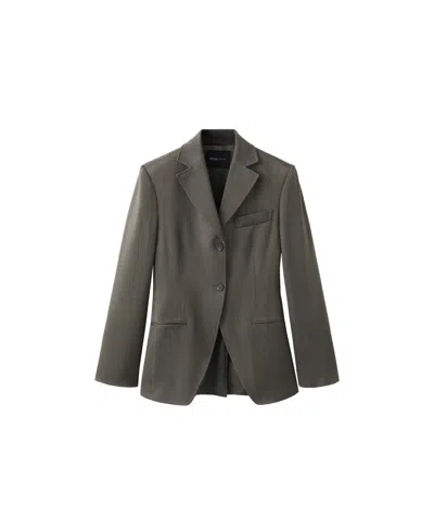 Mango Women's Fitted Waist Suit Jacket In Black