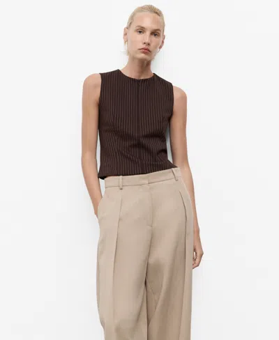 MANGO WOMEN'S FITTED ZIP-UP TOP