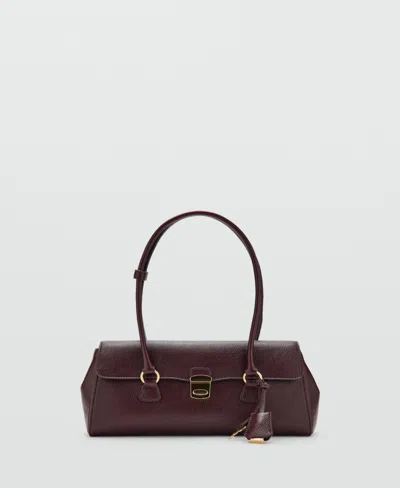Mango Women's Flap City Shoulder Bag In Burgundy