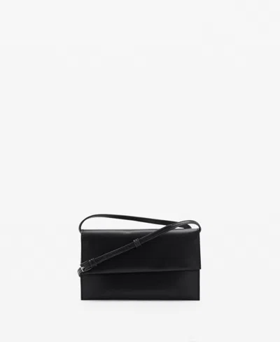Mango Women's Flap Crossbody Bag In Black