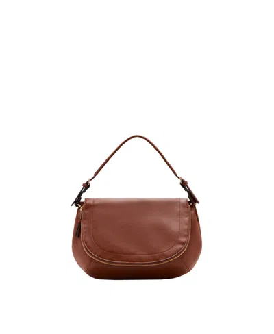 Mango Women's Flap Crossbody Bag In Leather