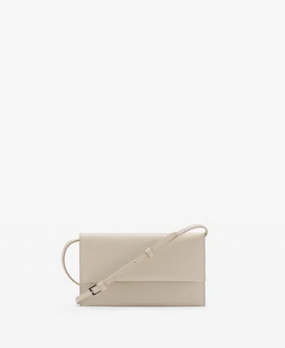 Mango Women's Flap Crossbody Bag In White