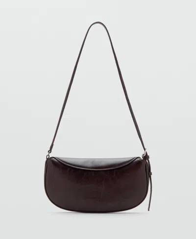 Mango Women's Flap Oval Shoulder Bag In Brown