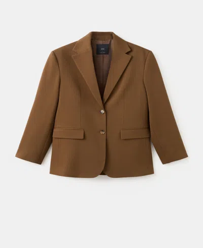 Mango Women's Flap Pockets Straight Blazer In Brown