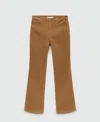 Mango Crop Flared Jeans Medium Brown In Medium Brown